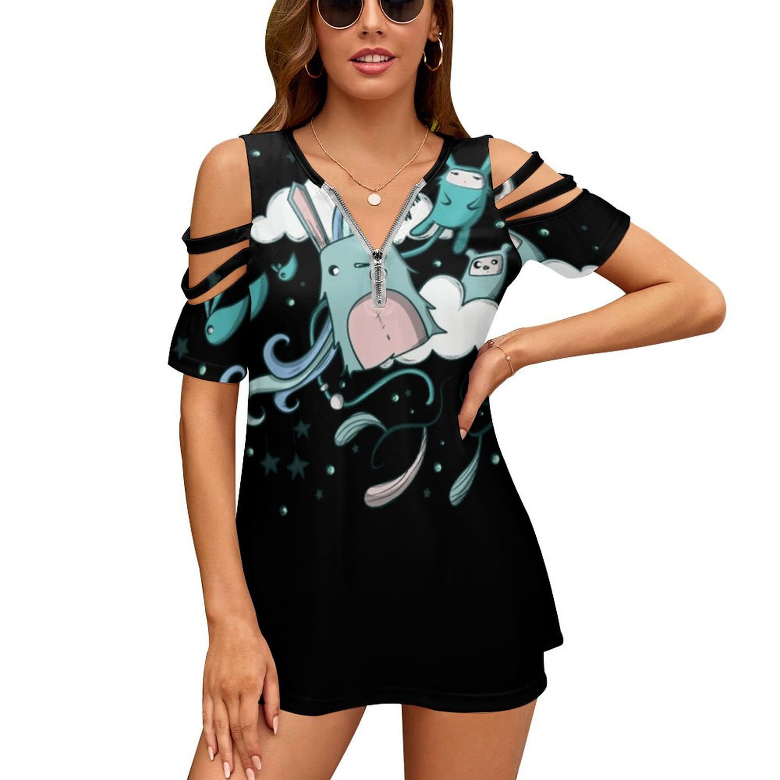 Women Accessories Vector - Little Dreams ผู้หญิงซิปรูปแบบต่างๆพิมพ์เสื้อ T Tops พิมพ์เสื้อยืดเวกเตอร์กราฟิกเด็กผู้หญิงสตรี