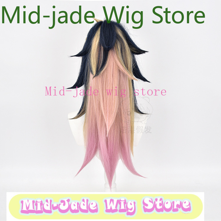 Hair Claw Clip Set - วิกผมคอสเพลย์ LOL KDA Akali สีน้ำเงินกรมท่าไล่เฉดสีม่วง ทรงหางม้า