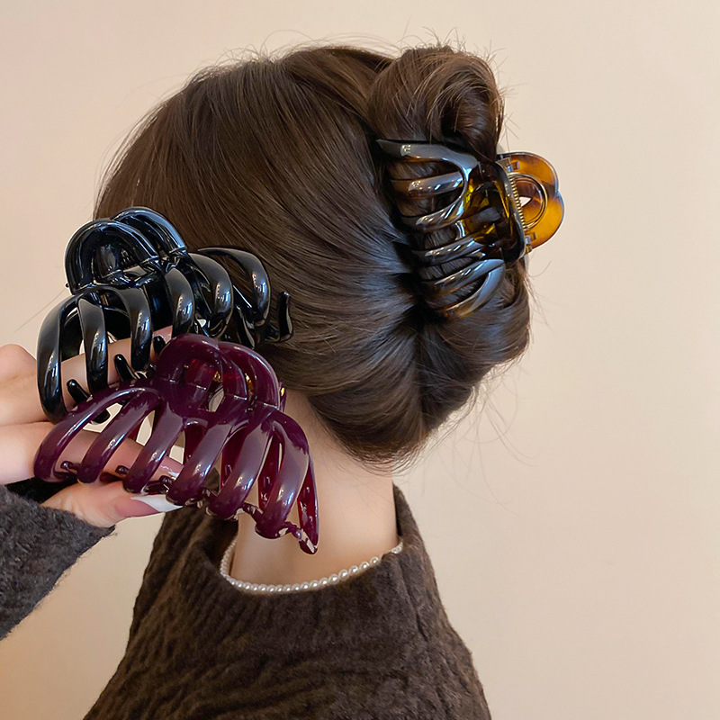 Hair Claw Clip Set - ใหม่อะคริลิคฟักทอง Hollowed แฟชั่นผม Claws สําหรับผู้หญิง Vintage