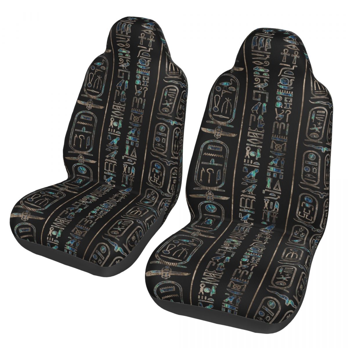 Women Accessories In Egypt - ลายอักษรอียิปต์โบราณ ผ้าคลุมเบาะรถยนต์ อุปกรณ์ตกแต่งภายในสำหรับผู้หญิง ผ้าคลุมเบาะรถยนต์ลายอียิปต์โบราณ ใยไฟเบอร์ ตกปลา