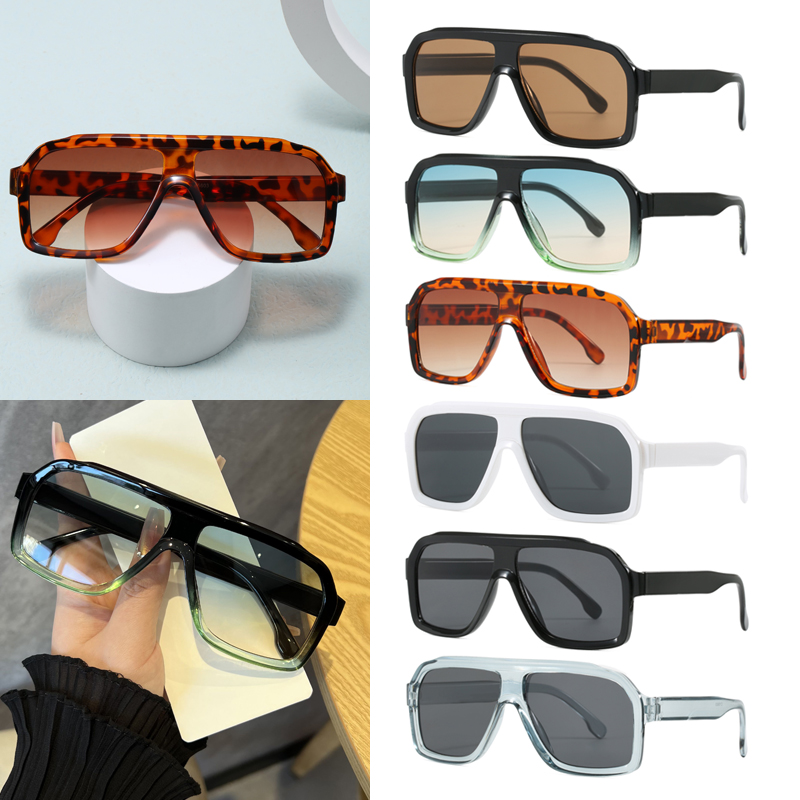 Sunglasses Oversized Square - แว่นกันแดดทรงสี่เหลี่ยมขนาดใหญ่ ป้องกันแสง สำหรับผู้หญิงและผู้ชาย กรอบหนา แบรนด์ดัง แฟชั่นเก๋ไก๋