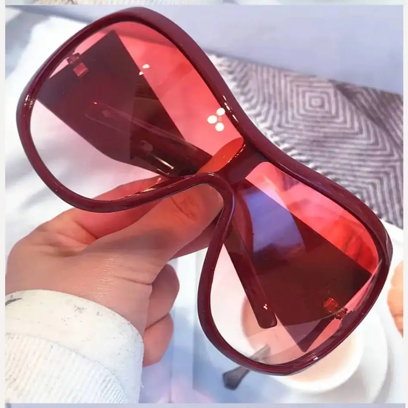 Sunglasses Oversized Square - แว่นกันแดดทรงเหลี่ยมขนาดใหญ่สไตล์วินเทจ Y2K สำหรับผู้หญิงผู้ชาย แว่นกันแดดฮิปฮอปไล่เฉดสี แว่นตาขับรถสำหรับผู้หญิงสุดเซ็กซี่