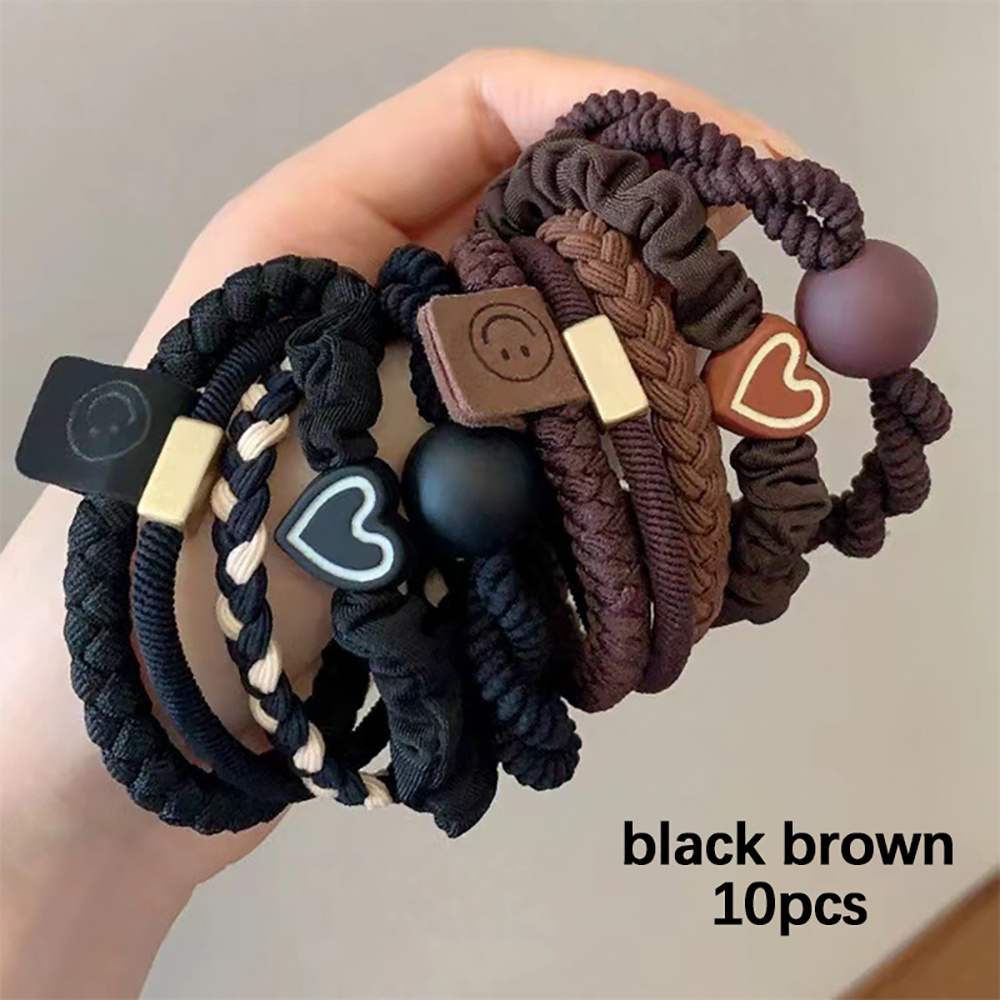Women Accessories Combo - ยางรัดผม 10 ชิ้น แบบผสมหลากหลาย ยืดหยุ่นสูง ทนทาน