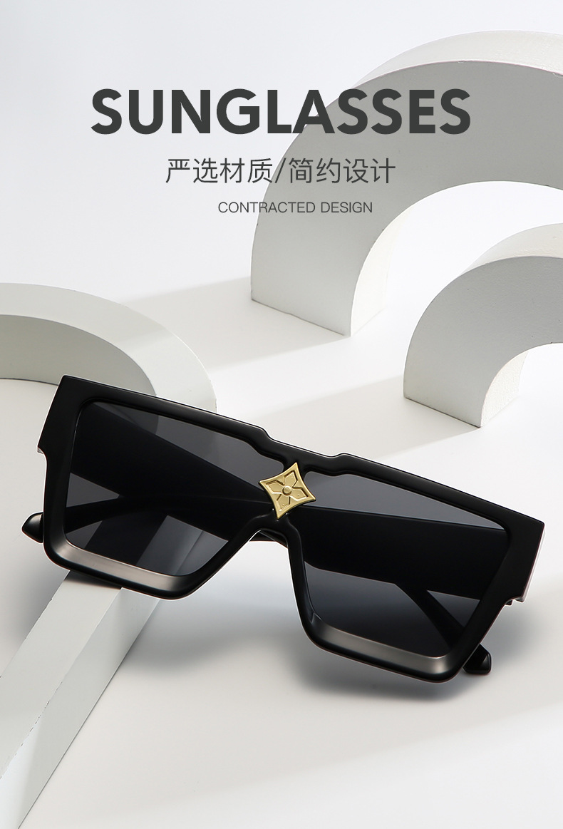 Sunglasses Oversized Square - แว่นกันแดดทรงใหญ่แฟชั่นใหม่สำหรับผู้ชายและผู้หญิง แว่นกันแดดทรงสี่เหลี่ยมสีสันสดใส แว่นตาแฟชั่นดาราดัง