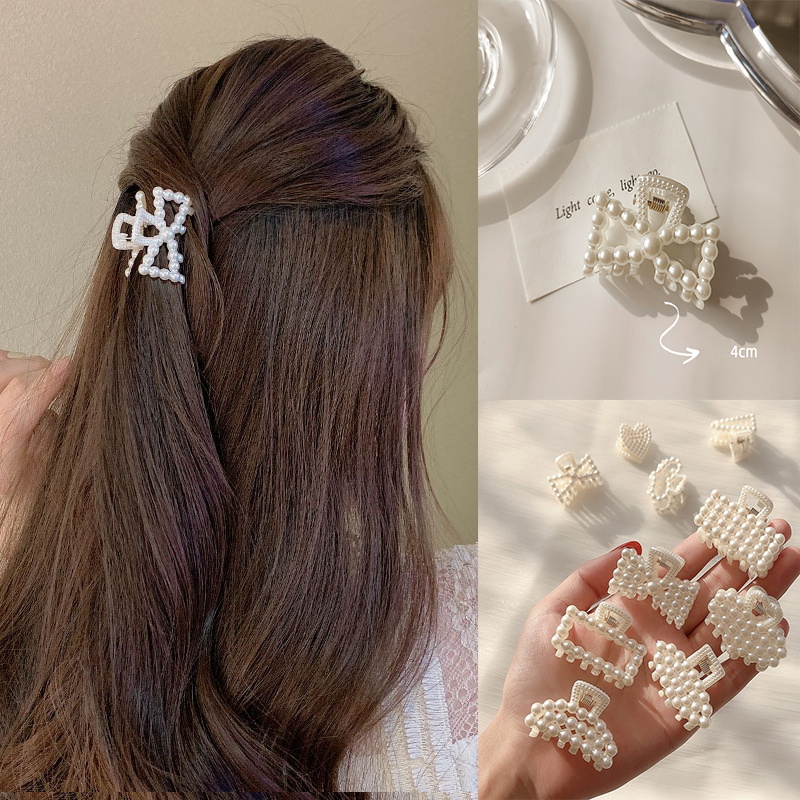 Hair Claw Clip Set - กิ๊บติดผมมุกแบบหรูหราสำหรับผู้หญิงปี 2026 กิ๊บติดผมแบบวินเทจลายฉลุขนาดเล็ก กิ๊บหนีบผมแฟชั่นสำหรับสาวๆ เครื่องประดับผม