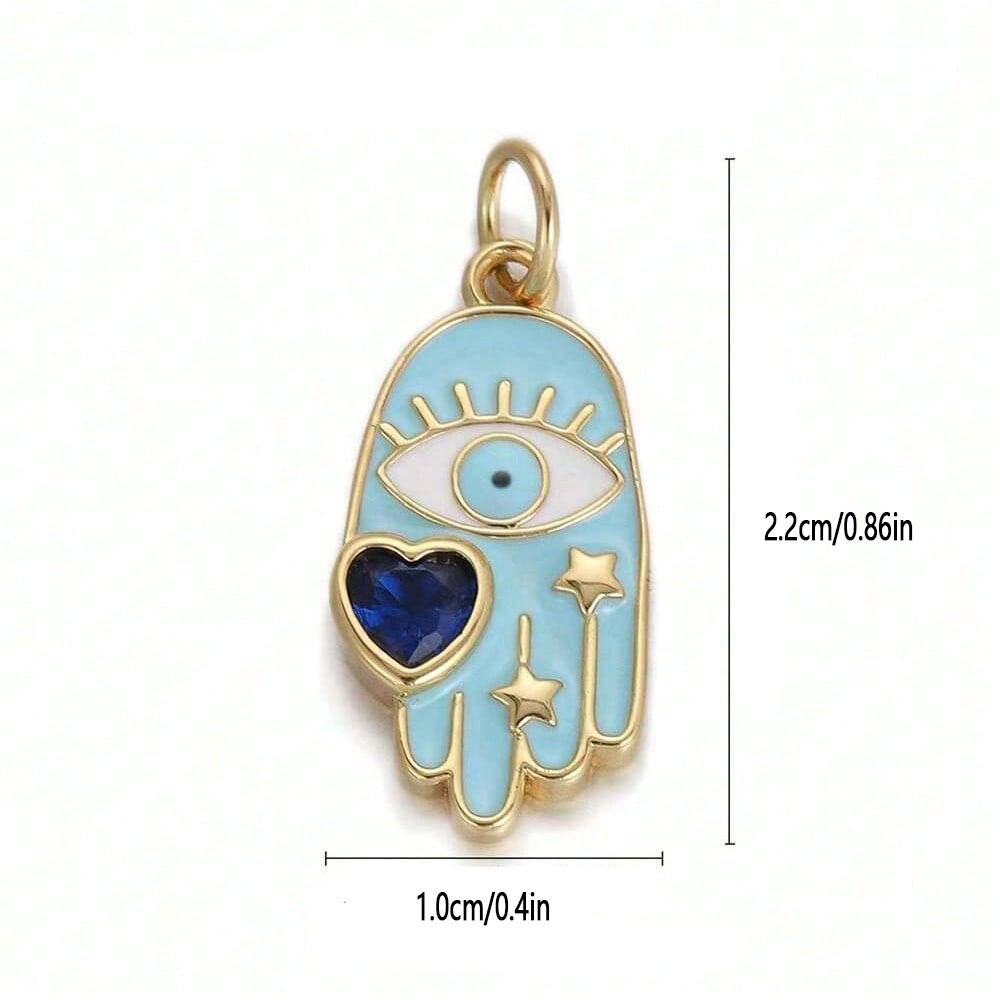 จี้รูปหัวใจเคลือบเซอร์คอนทองแด - Evil Eye Bracelet บทวิจารณ์และราคา