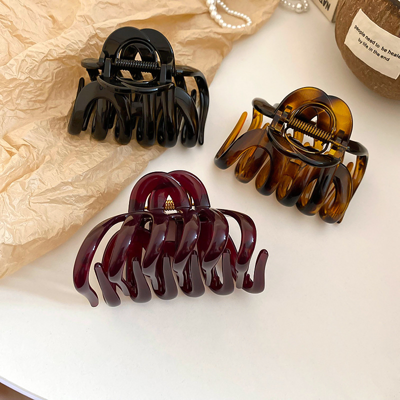 ใหม่อะคริลิคฟักทอง Hollowed แฟ - Hair Claw Clip Set บทวิจารณ์และราคา