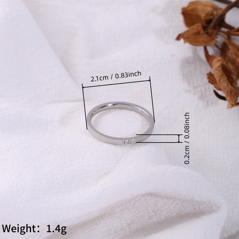 แหวนสแตนเลสสตีลแบบเรียบหรูประด - Women Accessories Meaning บทวิจารณ์และราคา