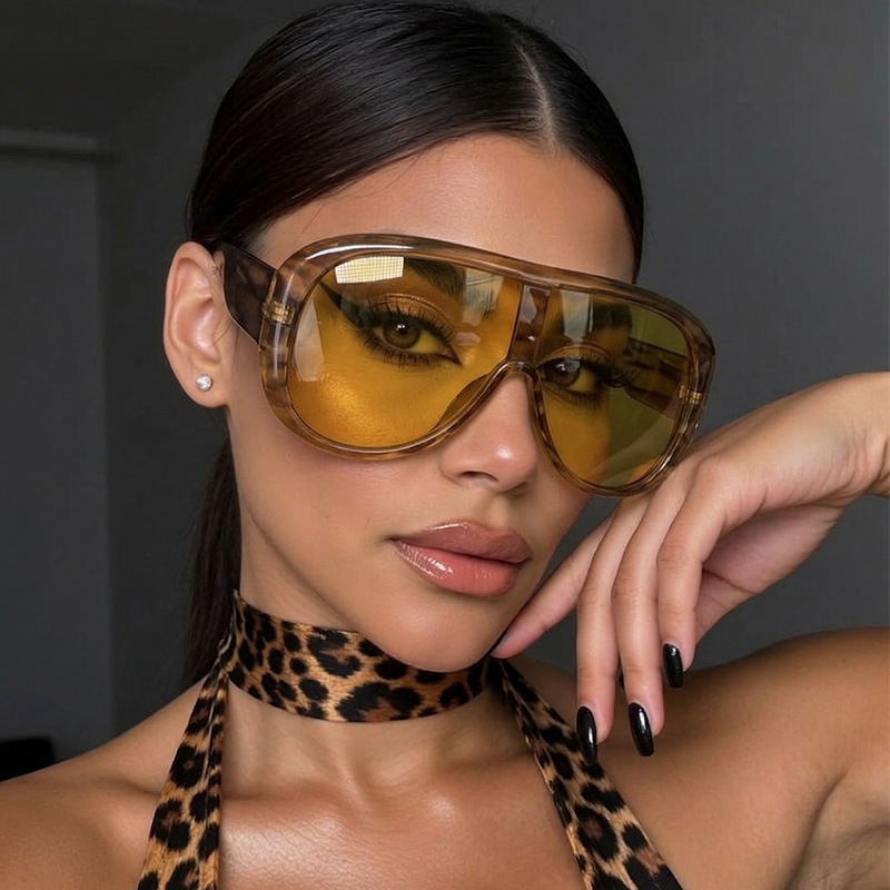 แว่นกันแดดทรงแคทอาย Y2K กรอบให - Sunglasses Oversized Square บทวิจารณ์และราคา