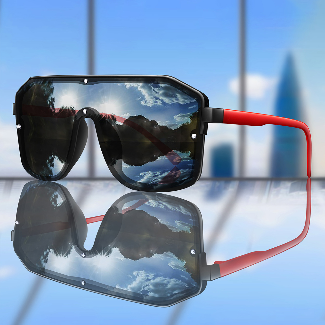 แว่นกันแดดทรงสี่เหลี่ยมใหญ่ แบ - Sunglasses Oversized Square บทวิจารณ์และราคา