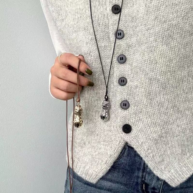 สร้อยคอจี้รูปถั่วลิสงโลหะทันสม - Women Accessories Meaning บทวิจารณ์และราคา