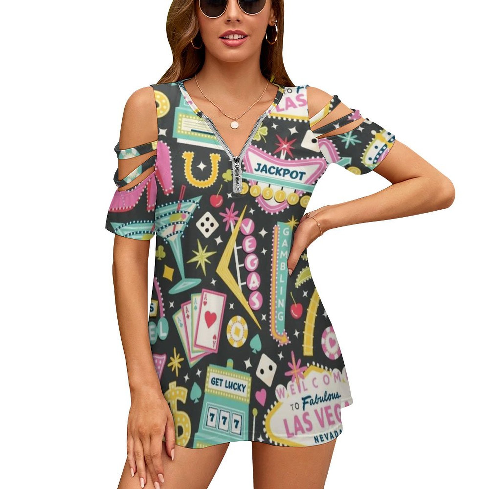 Viva Las Vegas เสื้อยืดผู้หญิง - Women Accessories Vector บทวิจารณ์และราคา
