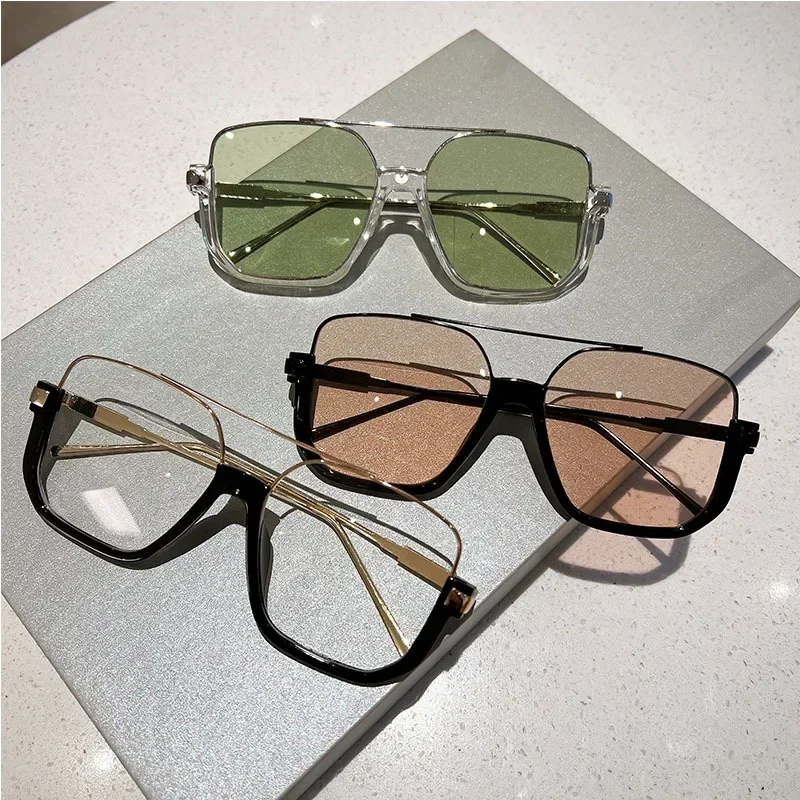 แว่นกันแดดทรงเหลี่ยมขนาดใหญ่สไ - Sunglasses Oversized Square บทวิจารณ์และราคา